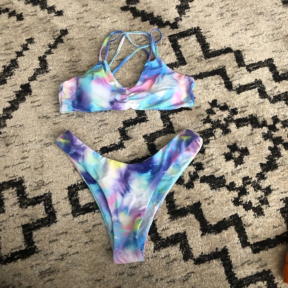 Pastel tie dyed bikini